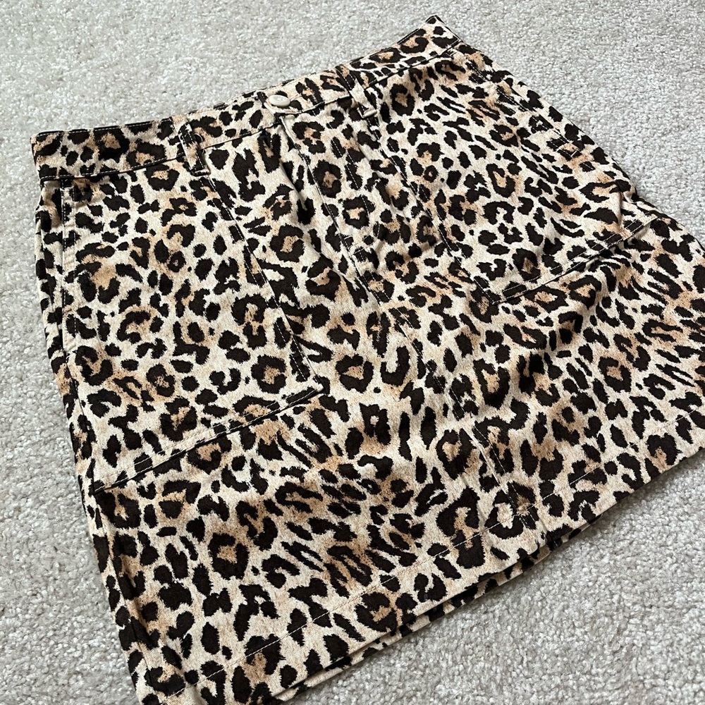 J. Crew Women’s Tan and Black Leopard Print Mini Skirt NWOT Size 4 - Picture 5 of 5